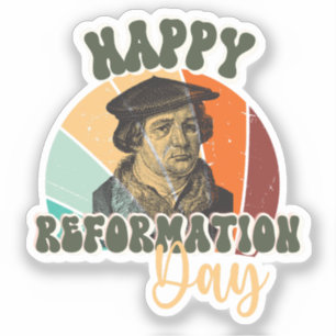Happy Reformation Day Vintag Martin Luther Aufkleber