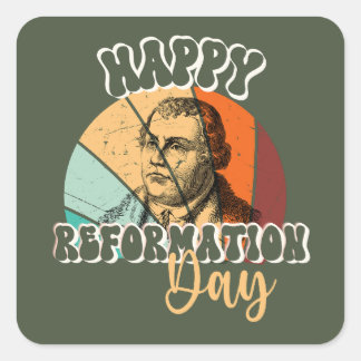 Happy Reformation Day Vintag Martin Luther Quadratischer Aufkleber