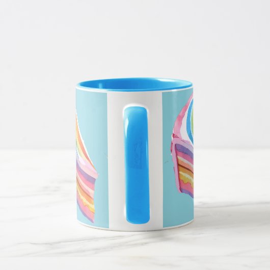 Happy Regenbogenkuchen Tasse (Griff)