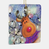 Happy Reindeer - Frohe Weihnachten Keramikornament (Rechts)