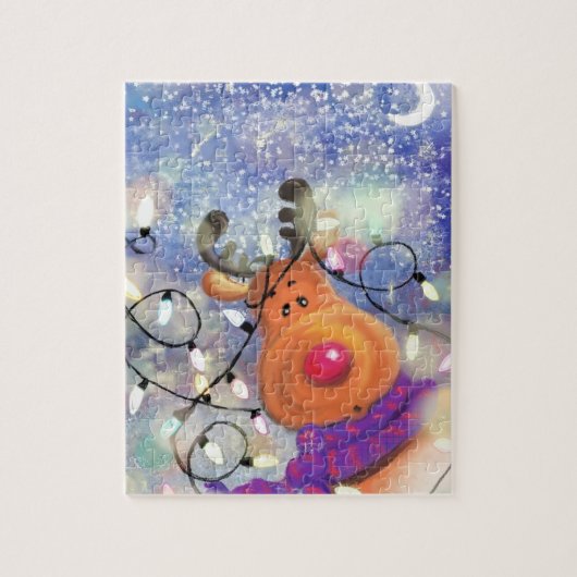 Happy Reindeer - Frohe Weihnachten - Puzzle (Vertikal)