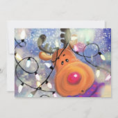 Happy Reindeer - Frohe Weihnachten - Zeichnend (Rückseite)