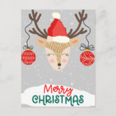 Happy Reindeer Frohe Weihnachtsfeiertage Postkarte (Vorderseite)
