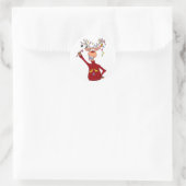 Happy Reindeer Runder Aufkleber (Tasche)