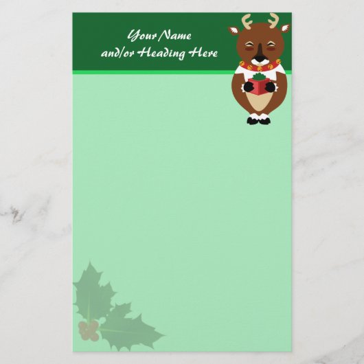 Happy Reindeer Stationery Briefpapier (Vorderseite)