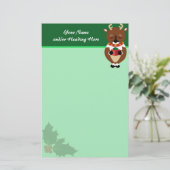 Happy Reindeer Stationery Briefpapier (Stehend Vorderseite)