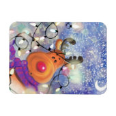 Happy Reindeer - Weihnachten Magnet (Horizontal)
