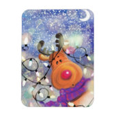 Happy Reindeer - Weihnachten Magnet (Vertikal)