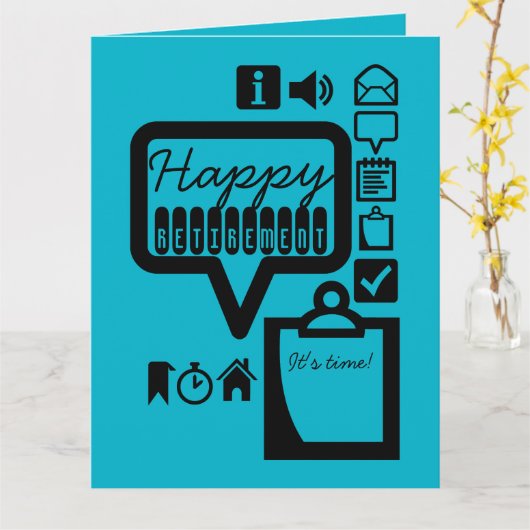 Happy Rente 3 Es ist Zeit für große Grußkarte Karte (Gelbe Blume)