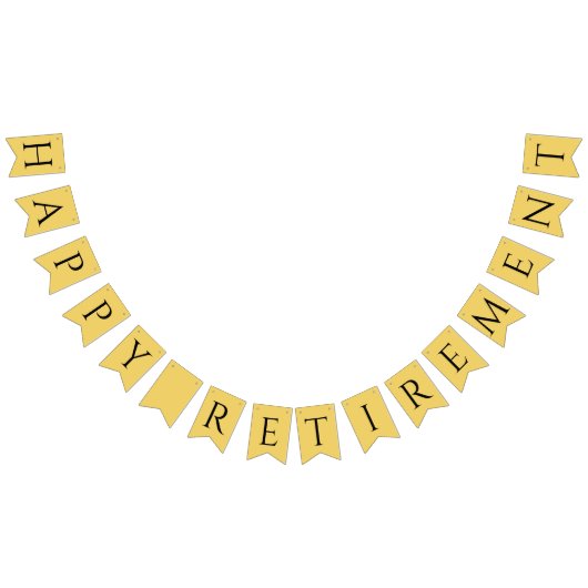 Happy Rente Black on Yellow Gold Wimpelkette (Alle)
