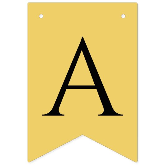 Happy Rente Black on Yellow Gold Wimpelkette (Zweite Fahne)