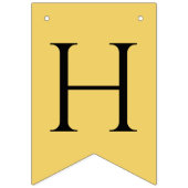 Happy Rente Black on Yellow Gold Wimpelkette (Erste Fahne)