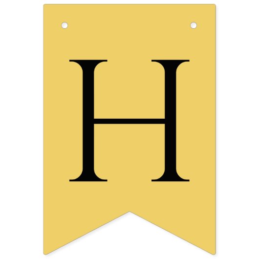 Happy Rente Black on Yellow Gold Wimpelkette (Erste Fahne)