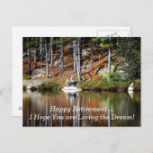 Happy Rente Friedlicher Mann am See Postkarte (Vorne/Hinten)