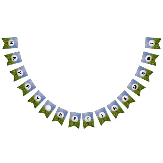 Happy Rente Golf Ball auf Tee im Gras Wimpelkette (Alle)