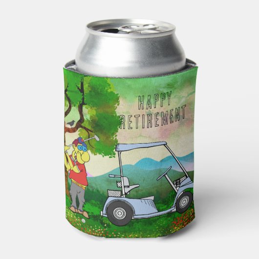 Happy Rente Golfer und Golf Cart kann kühler werde Dosenkühler (Kanne Vorderseite)