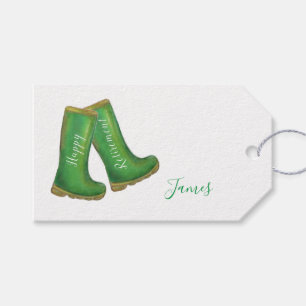 Happy Rente grüne Gartenarbeit weich Stiefel Geschenkanhänger