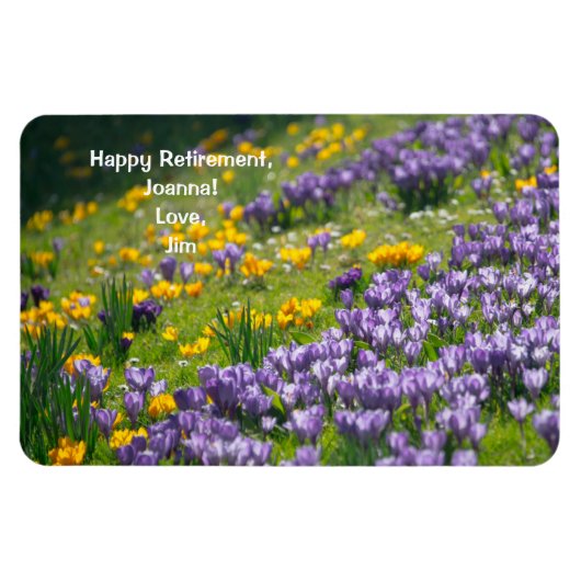 Happy Rente Liebe Personalisiert Crocuses Blume Magnet (Horizontal)
