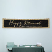Happy Rente Typografie Gold Glitzer und Black Banner (Messeveranstaltung)