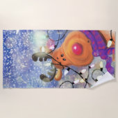 Happy Rentier - Weihnachten Strandtuch (Vorderseite)