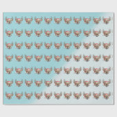 Happy Rentier Weihnachtsfeier Wrapping Paper Geschenkpapier (Flach)