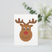 Happy Rentiere Weihnachts Postkarte (Stehend Vorderseite)