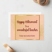 Happy Rentirement Teacher Mitteilungskarte (Vorderseite/Rückseite Beispiel)