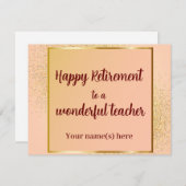 Happy Rentirement Teacher Mitteilungskarte (Vorne/Hinten)