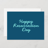 Happy Resurrecrecrection Day in Blue Postkarte (Vorne/Hinten)