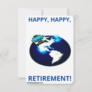 Happy Retirement 3,5" x 5" Flachkarte Dankeskarte