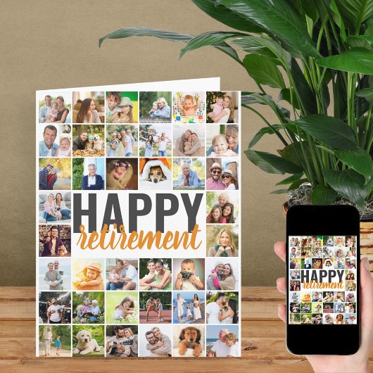 Happy Retirement 40 Bild Collage Personalisiert Karte