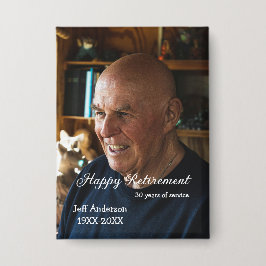 Happy retirement add name photo years of service r button