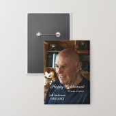 Happy retirement add name photo years of service r button (Vorderseite/Rückseite)