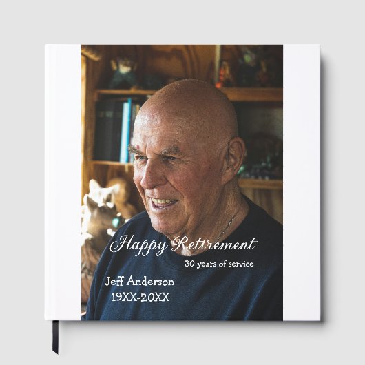 Happy retirement add name photo years of service r gästebuch (Vorderseite)