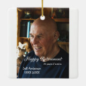Happy retirement add name photo years of service r keramikornament (Rückseite)