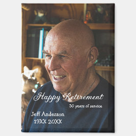 Happy retirement add name photo years of service r magnet