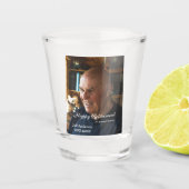 Happy retirement add name photo years of service r schnapsglas (Vorderseite)