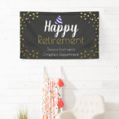 Happy Retirement All Text Party Confetti Banner (Insitu)