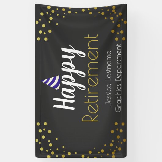Happy Retirement All Text Party Confetti Banner (Vertikal)