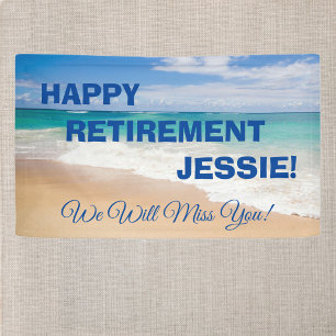 Happy Retirement am Strand Banner