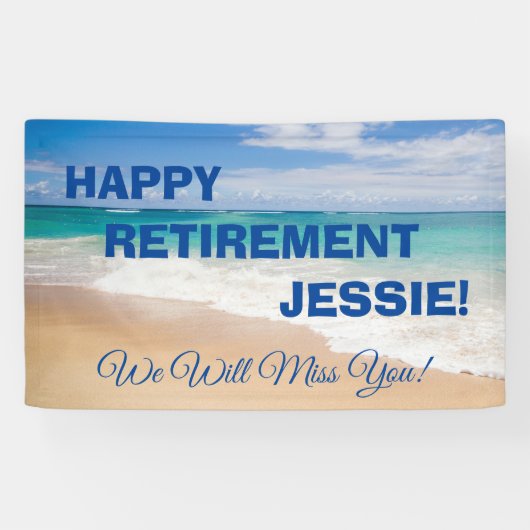 Happy Retirement am Strand Banner (Horizontal)
