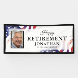 Happy Retirement American Flag Foto Banner