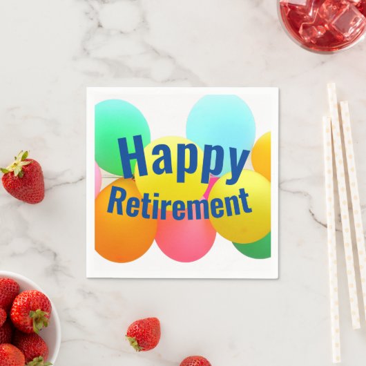 Happy Retirement Balloons Serviette (Beispiel)