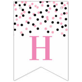 Happy Retirement Banner Black Pink Confetti (Erste Fahne)