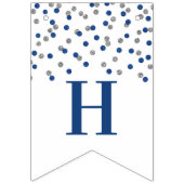 Happy Retirement Banner Blue Silver Confetti (Erste Fahne)