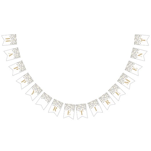 Happy Retirement Banner Gold Black Confetti (Alle)