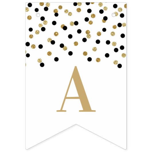 Happy Retirement Banner Gold Black Confetti (Zweite Fahne)
