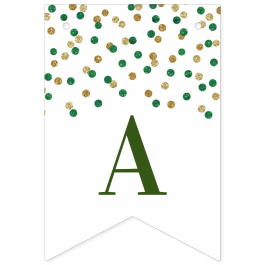 Happy Retirement Banner Gold Green Confetti (Zweite Fahne)
