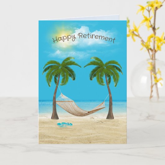 Happy Retirement Beach Hammock Karte (Gelbe Blume)