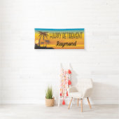 Happy Retirement Beach Szene mit Palmen Banner (Insitu)